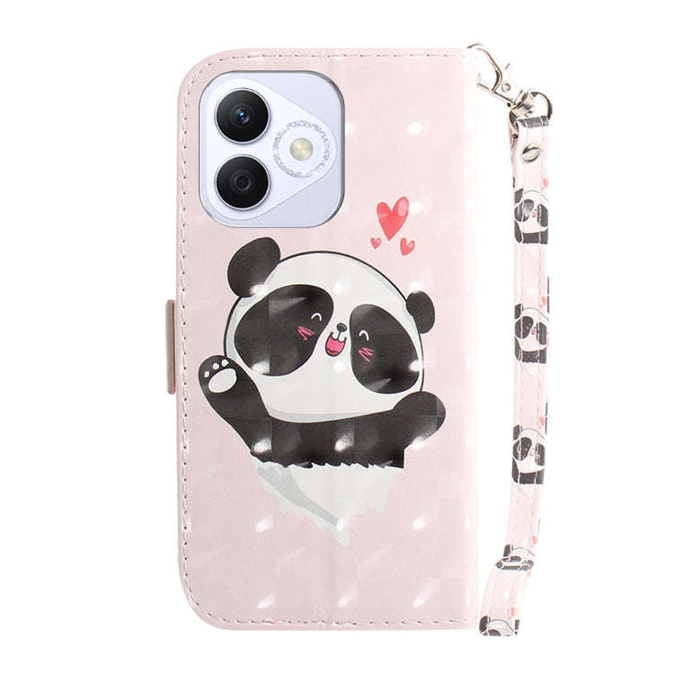 For Honor X60i 3D Colored Horizontal Flip Leather Phone Case(Heart Panda)