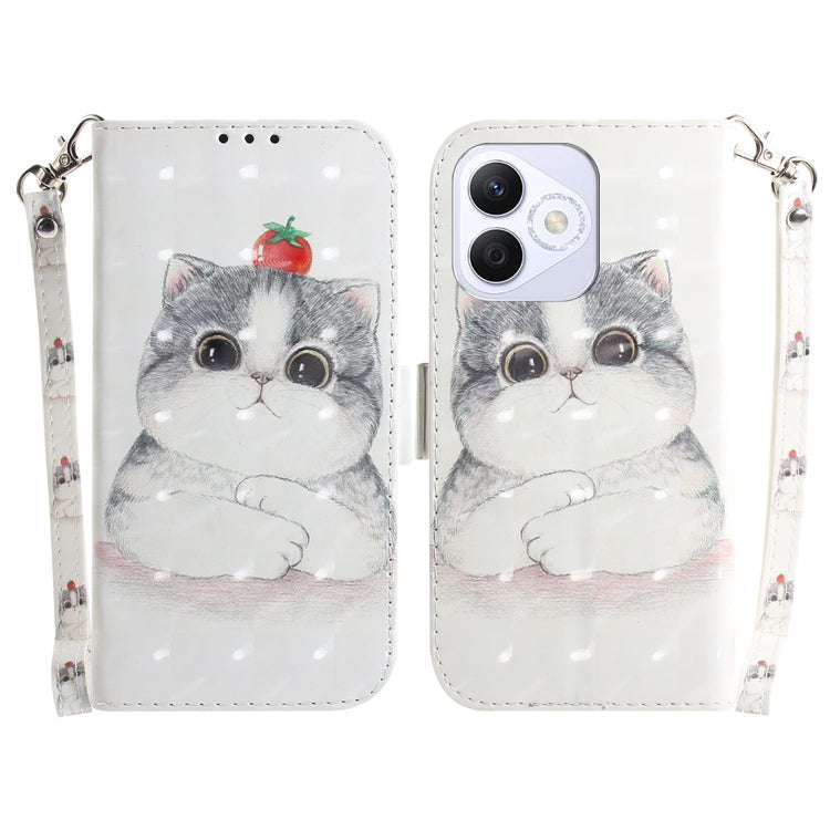 For Honor X60i 3D Colored Horizontal Flip Leather Phone Case(Cute Cat)