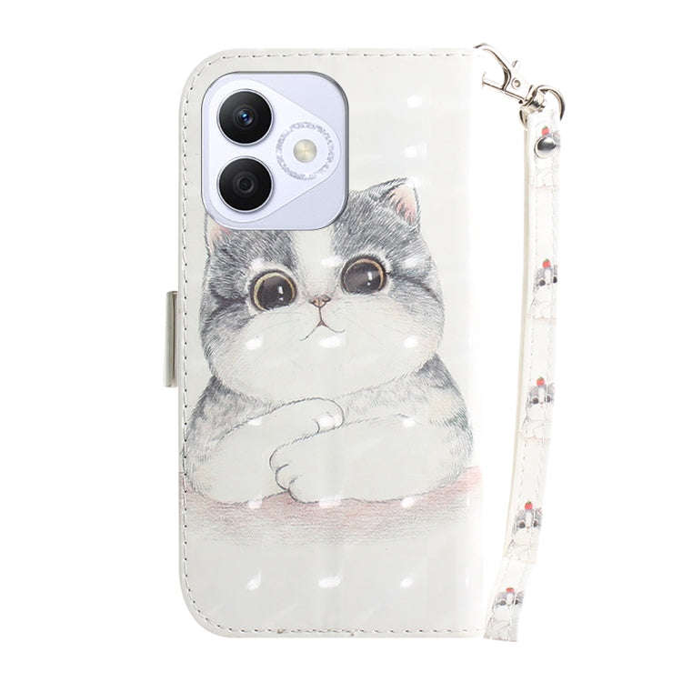 For Honor X60i 3D Colored Horizontal Flip Leather Phone Case(Cute Cat)