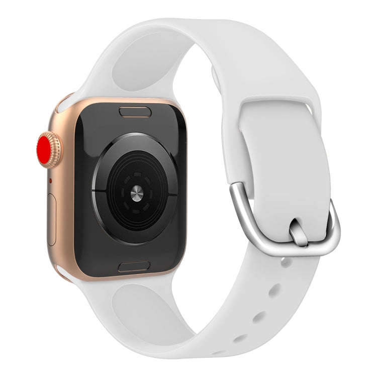 For Apple Watch Series 7 45mm / 6 & SE & 5 & 4 44mm / 3 & 2 & 1 42mm Solid Color Silicone Watch B...