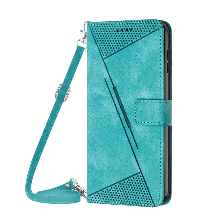 For Motorola Edge 2024 Dream Triangle Leather Phone Case with Lanyard(Green)