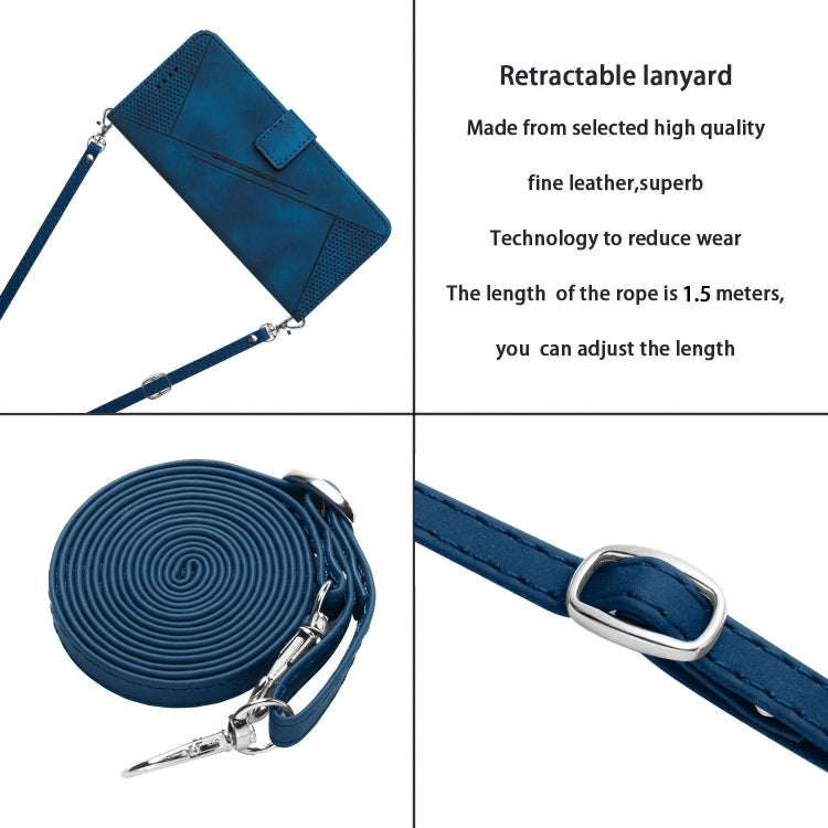 For Motorola Moto G Stylus 5G 2024 Dream Triangle Leather Phone Case with Lanyard(Blue)