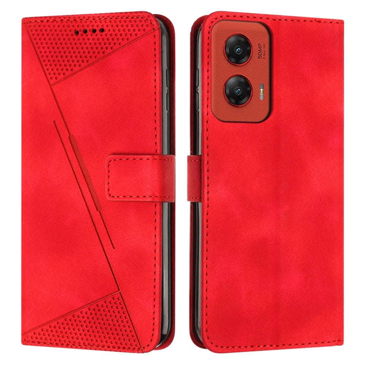 For Motorola Moto G Stylus 5G 2024 Dream Triangle Leather Phone Case with Lanyard(Red)