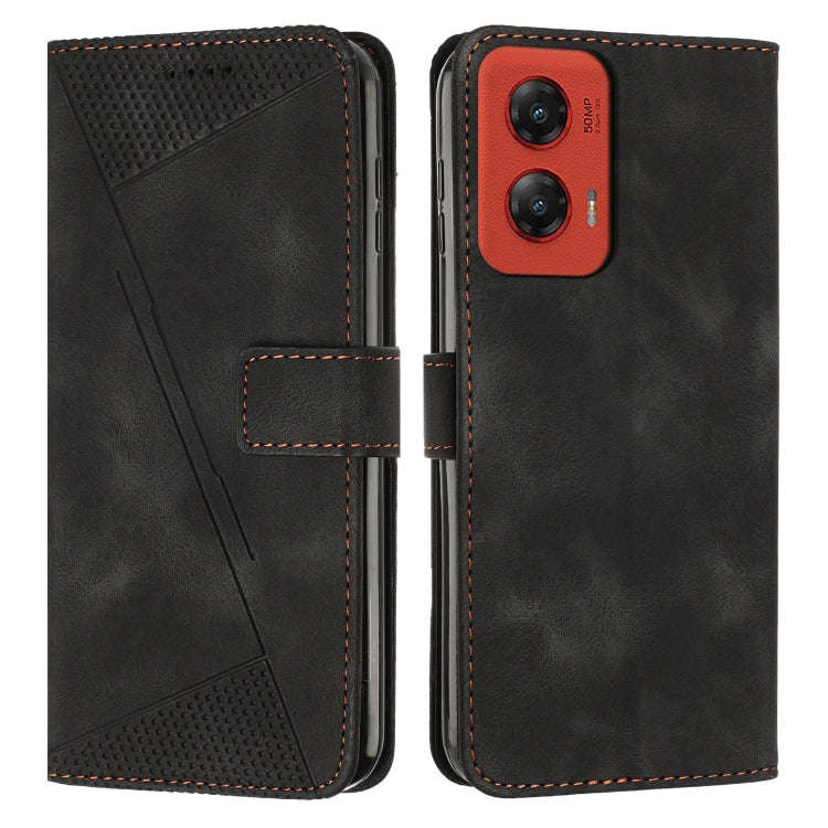 For Motorola Moto G Stylus 5G 2024 Dream Triangle Leather Phone Case with Lanyard(Black)