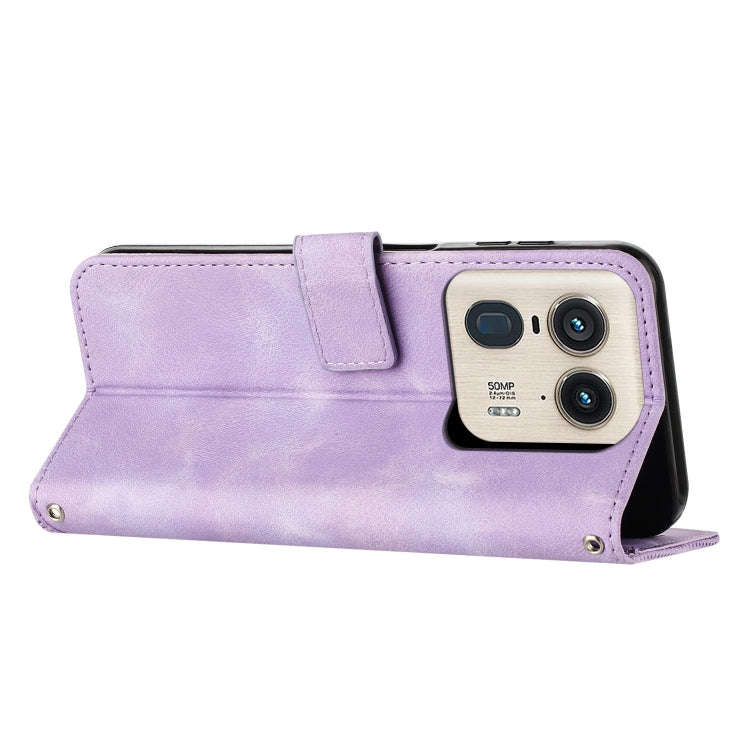 For Motorola Moto X50 Ultra Dream Triangle Leather Phone Case with Lanyard(Purple)