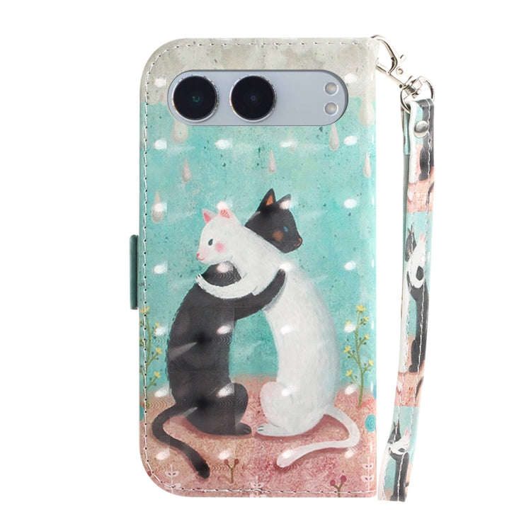 For OnePlus Nord 4 3D Colored Horizontal Flip Leather Phone Case(Black White Cat)