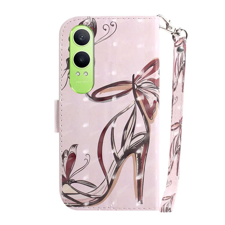 For OnePlus Nord CE4 Lite 3D Colored Horizontal Flip Leather Phone Case(Butterfly High-heeled)