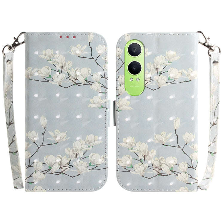For OnePlus Nord CE4 Lite 3D Colored Horizontal Flip Leather Phone Case(Magnolia)