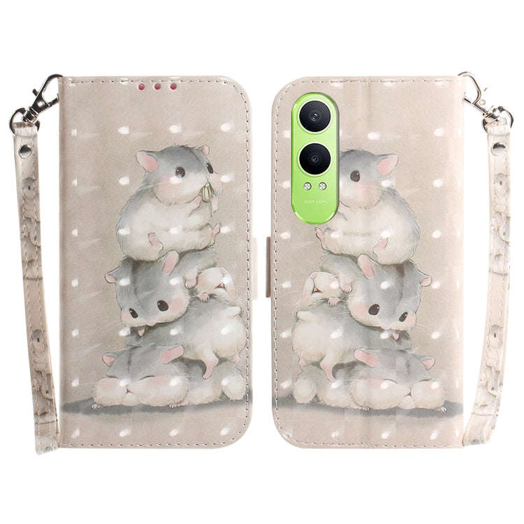 For OnePlus Nord CE4 Lite 3D Colored Horizontal Flip Leather Phone Case(Squirrels)