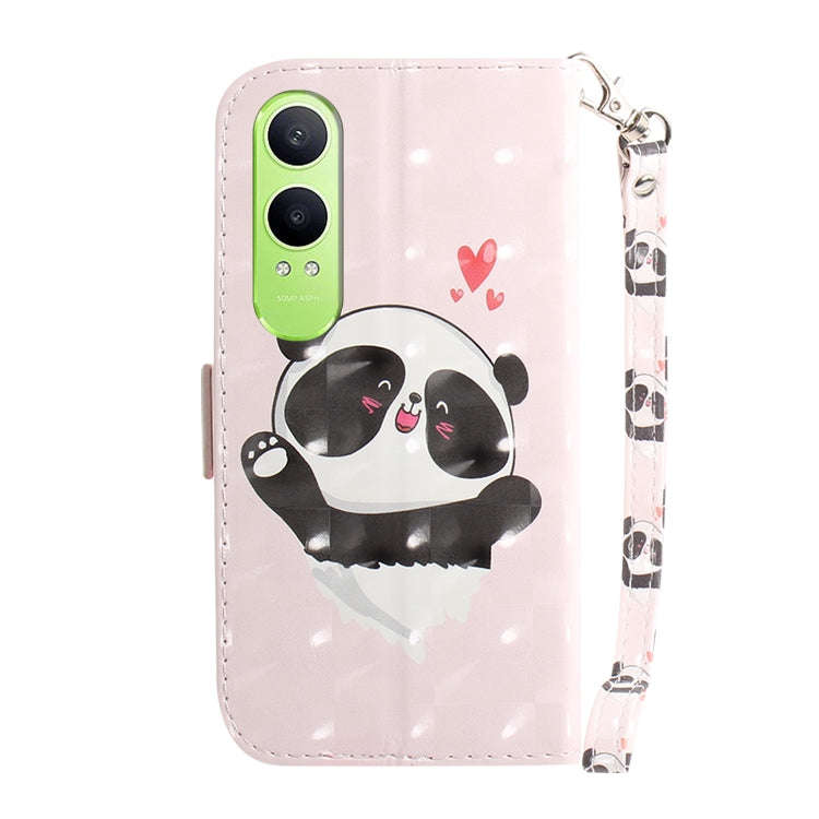 For OnePlus Nord CE4 Lite 3D Colored Horizontal Flip Leather Phone Case(Heart Panda)