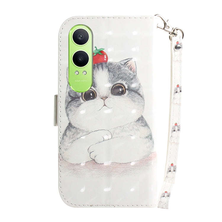 For OnePlus Nord CE4 Lite 3D Colored Horizontal Flip Leather Phone Case(Cute Cat)