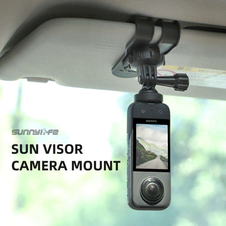 Sunnylife ZJ585 Sun Visor Camera Mount Quick Release Holder 360 Degree Rotating Vlog Bracket(Black)