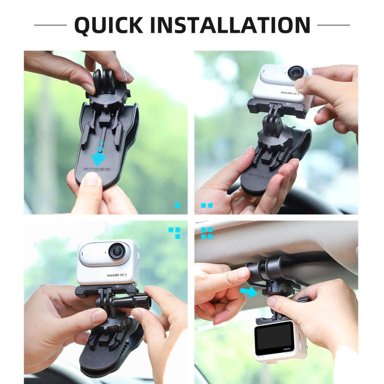 Sunnylife ZJ585 Sun Visor Camera Mount Quick Release Holder 360 Degree Rotating Vlog Bracket(Black)
