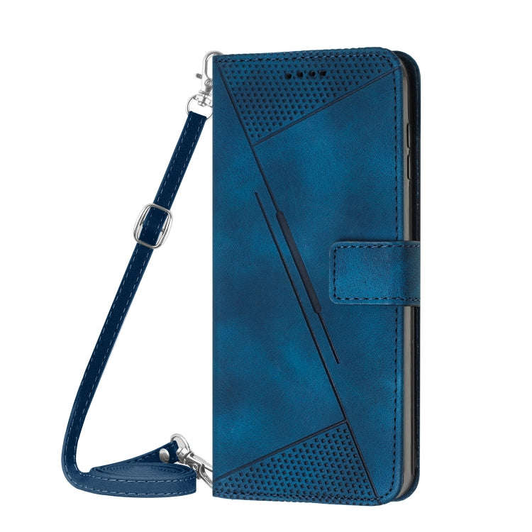 For Honor 200 Pro Dream Triangle Leather Phone Case with Lanyard(Blue)