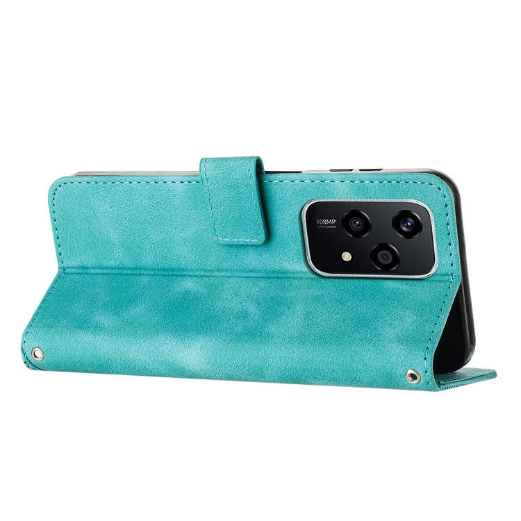 For Honor 200 Lite Global Dream Triangle Leather Phone Case with Lanyard(Green)