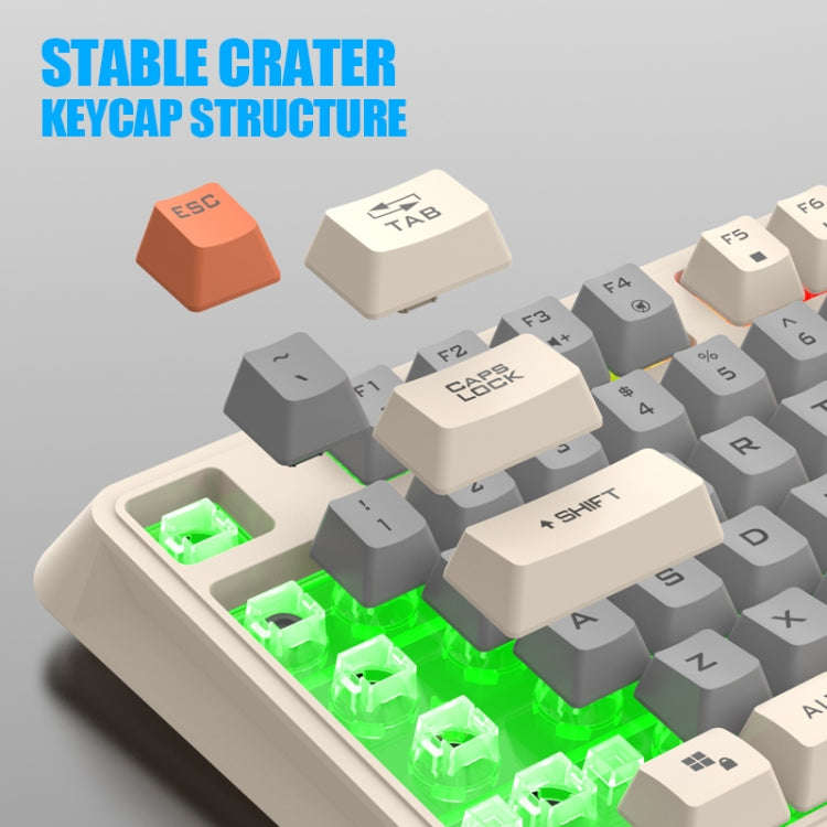 XUNFOX K82 Three-colors 94-Keys Blacklit USB Wired Gaming Keyboard, Cable Length: 1.5m(Bee)