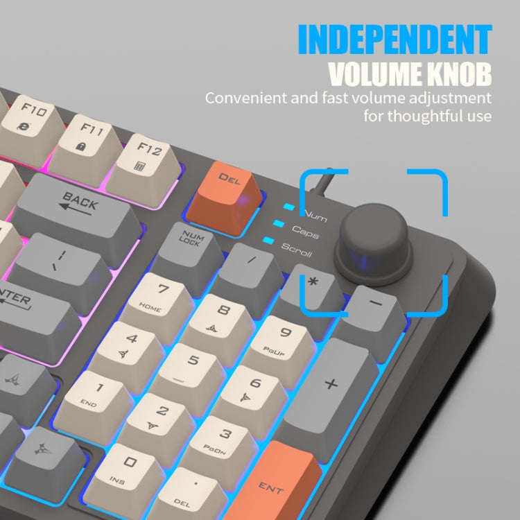 XUNFOX K82 Three-colors 94-Keys Blacklit USB Wired Gaming Keyboard, Cable Length: 1.5m(Shimmer)