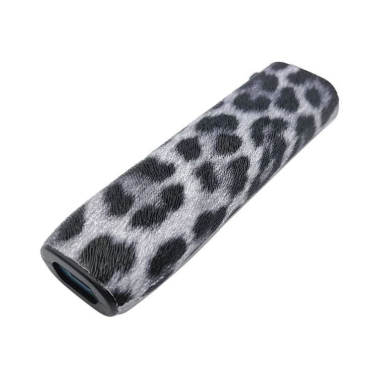 For IQOS ILUMA ONE Leopard TPU+PU Leather Electronic Cigarette Protective Case with Lanyard(White)
