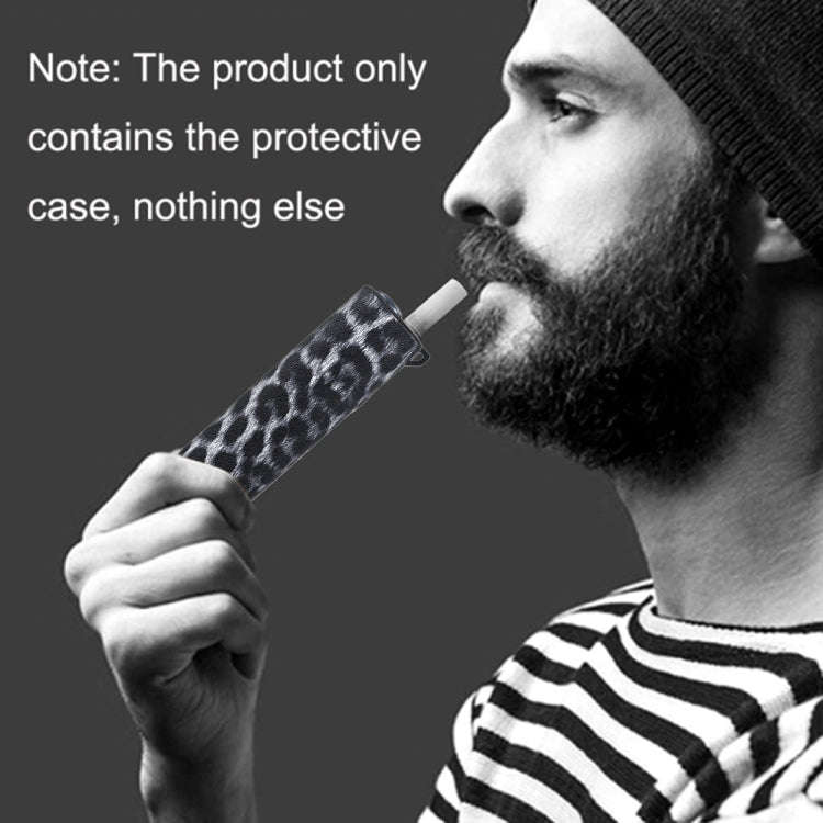 For IQOS ILUMA ONE Leopard TPU+PU Leather Electronic Cigarette Protective Case with Lanyard(White)