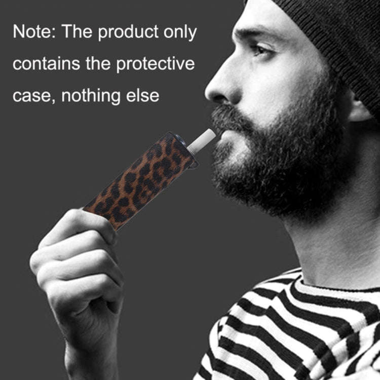 For IQOS ILUMA ONE Leopard TPU+PU Leather Electronic Cigarette Protective Case with Lanyard(Brown)