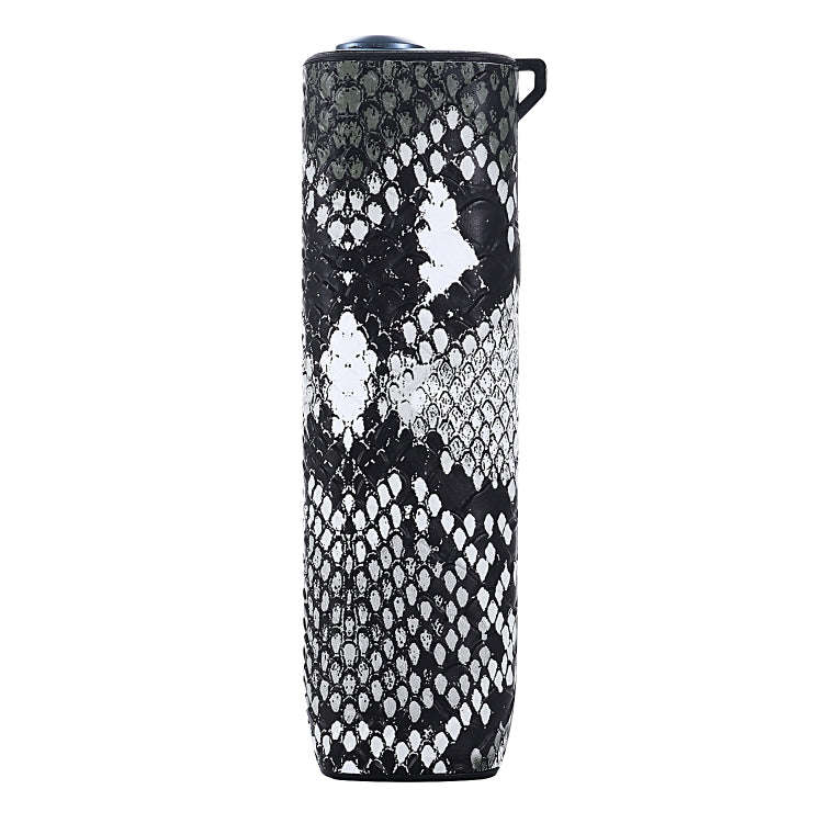 For IQOS ILUMA ONE Snake Pattern TPU+PU Electronic Cigarette Protective Case with Lanyard(Grey Wh...