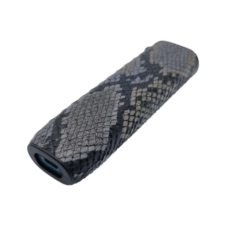 For IQOS ILUMA ONE Snake Pattern TPU+PU Electronic Cigarette Protective Case with Lanyard(Dark Grey)