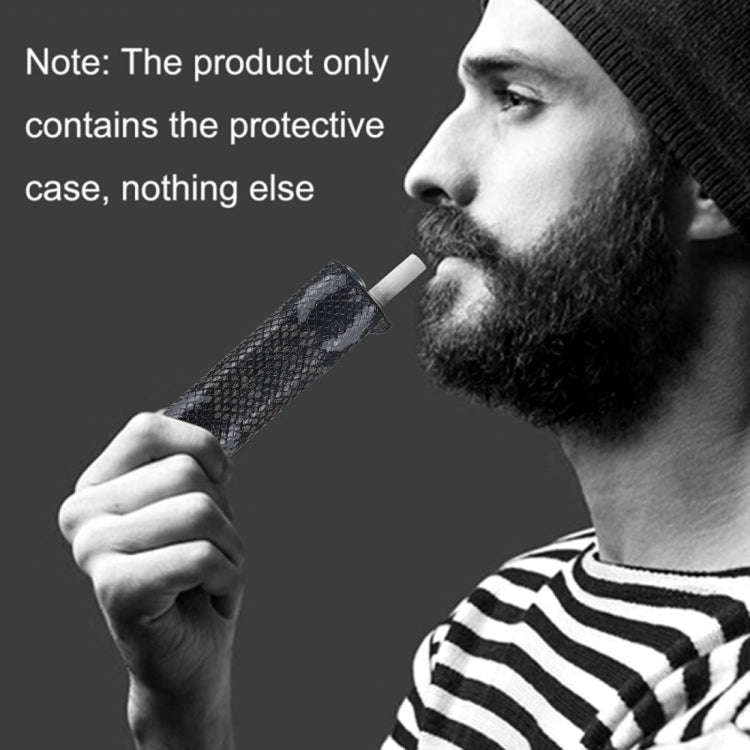 For IQOS ILUMA ONE Snake Pattern TPU+PU Electronic Cigarette Protective Case with Lanyard(Dark Grey)