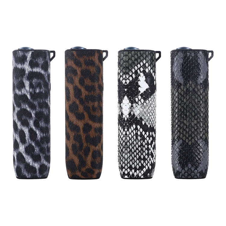 For IQOS ILUMA ONE Snake Pattern TPU+PU Electronic Cigarette Protective Case with Lanyard(Grey Wh...