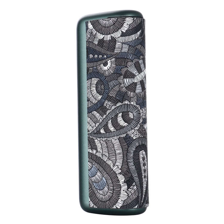 For IQOS ILUMA Prime PU Leather Electronic Cigarette Protective Case(Waist Flower Black)
