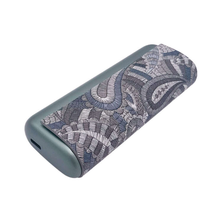 For IQOS ILUMA Prime PU Leather Electronic Cigarette Protective Case(Waist Flower Black)