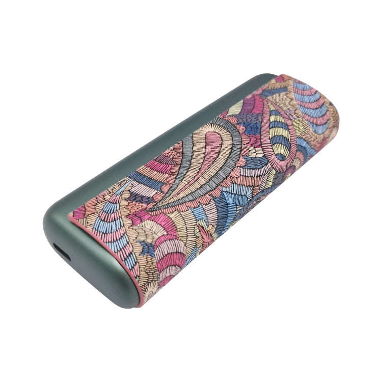 For IQOS ILUMA Prime PU Leather Electronic Cigarette Protective Case(Waist Flower Purple)