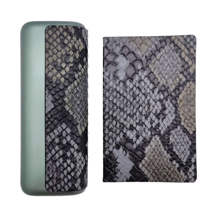 For IQOS ILUMA Prime PU Leather Electronic Cigarette Protective Case(Snake Pattern Dark Grey)