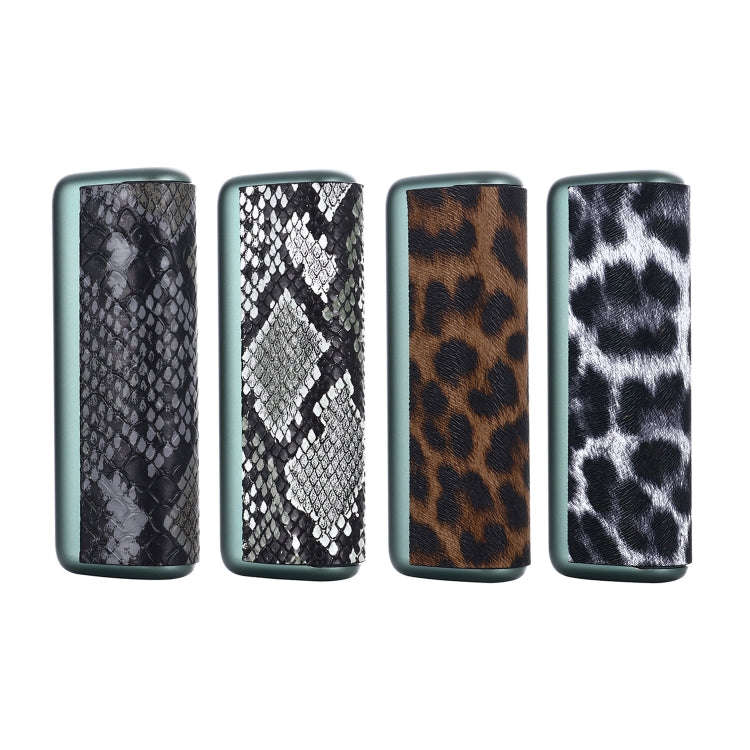 For IQOS ILUMA Prime PU Leather Electronic Cigarette Protective Case(Snake Pattern Dark Grey)