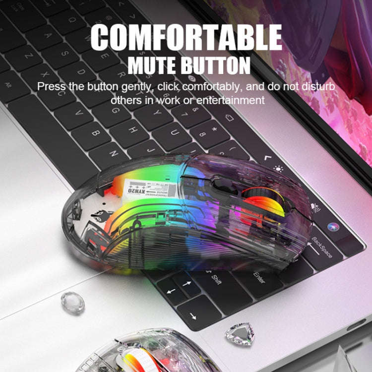 XUNFOX XYH20RGB Transparent 2400DPI RGB Light Wired Gaming Mouse, Cable Length: 1.2m(White)