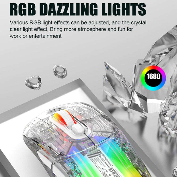 XUNFOX XYH20RGB Transparent 2400DPI RGB Light Wired Gaming Mouse, Cable Length: 1.2m(White)