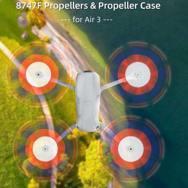 For DJI Air 3 8747F Low Noise Quick-release Propellers, Style:1 Pair Silver Tip