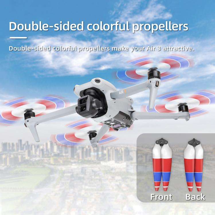 For DJI Air 3 8747F Low Noise Quick-release Propellers, Style:1 Pair Silver Tip