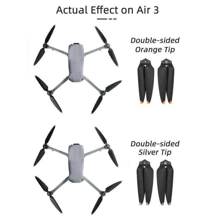 For DJI Air 3 8747F Low Noise Quick-release Propellers, Style:1 Pair Silver Tip