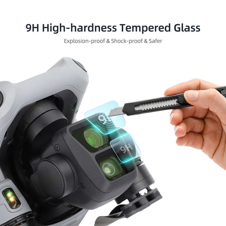 For DJI Air 3 Sunnylife Lens Protector Tempered Glass Combo Protective Films, Quantity:2 Sets
