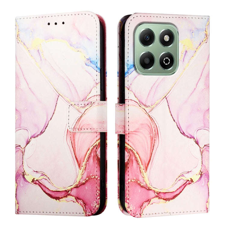 For Honor X6b PT003 Marble Pattern Flip Leather Phone Case(Rose Gold)