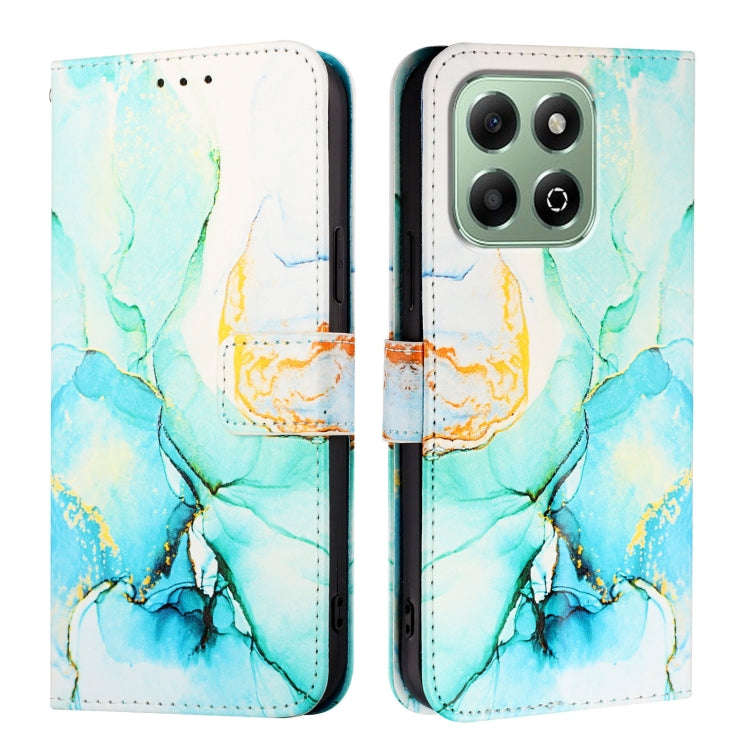 For Honor X6b PT003 Marble Pattern Flip Leather Phone Case(Green)