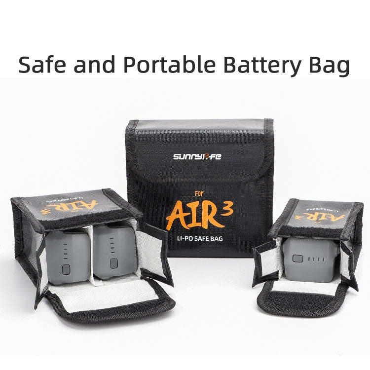 For DJI Air 3 Sunnylife Battery Explosion-proof Safe Bag Protective Li-Po Safe Bag For 1pc Battery