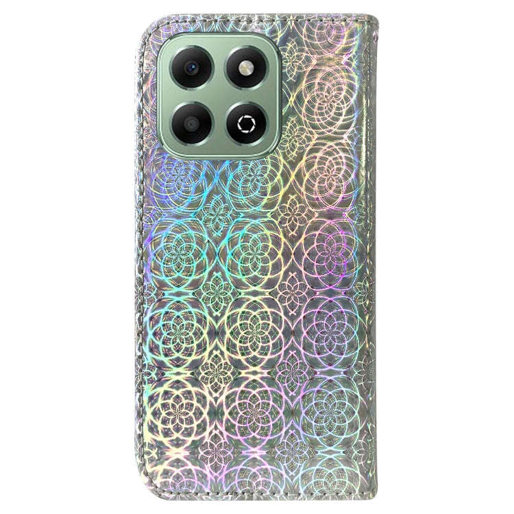 For Honor X6b Colorful Magnetic Buckle Leather Phone Case(Silver)