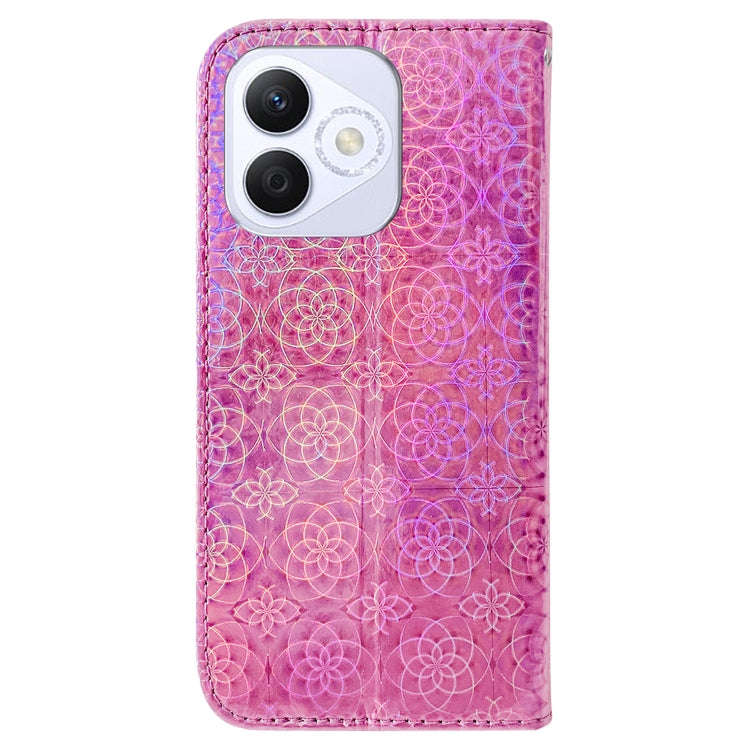 For Honor X60i Colorful Magnetic Buckle Leather Phone Case(Pink)