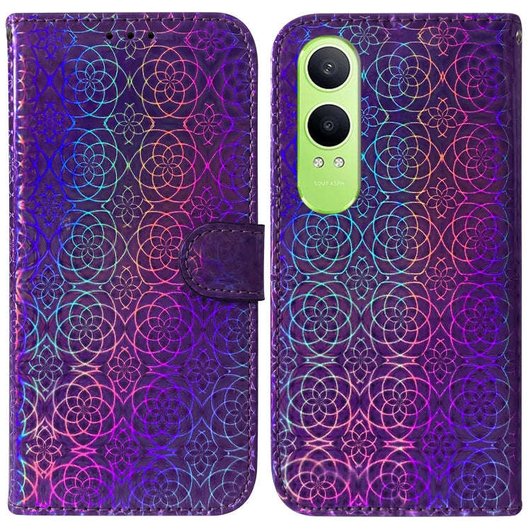 For OnePlus Nord CE4 Lite Colorful Magnetic Buckle Leather Phone Case(Purple)