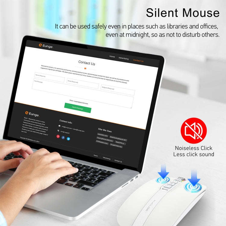 HXSJ M113 2400DPI Dual Mode 2.4GHz + Bluetooth 5.1 Wireless Mouse(Pearl White)