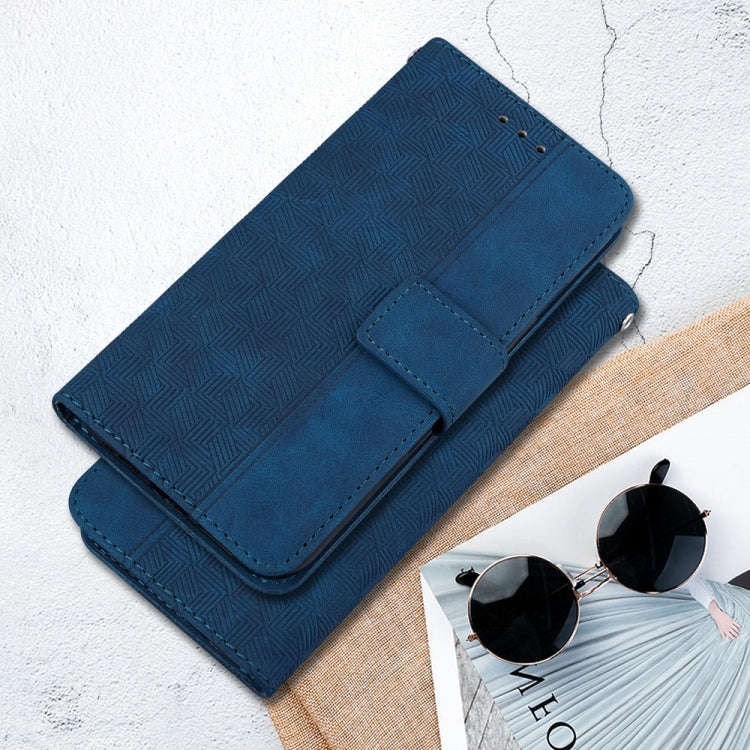 For Honor X6b Geometric Embossed Leather Phone Case(Blue)