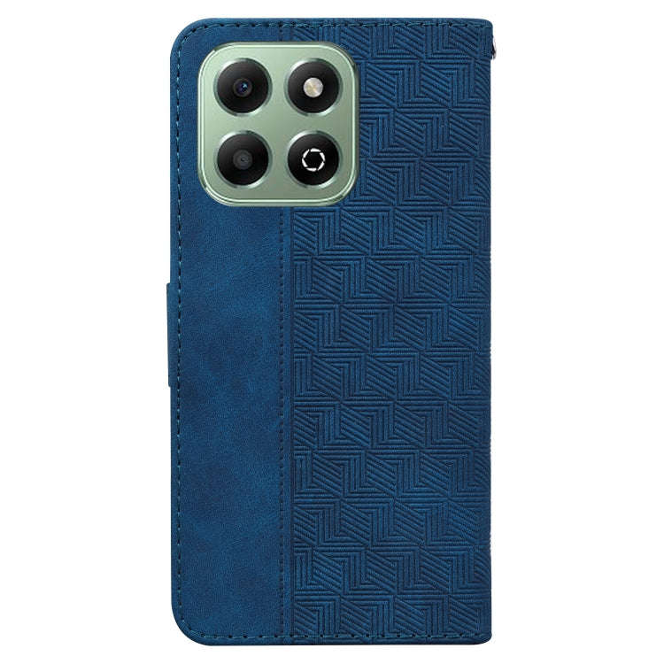 For Honor X6b Geometric Embossed Leather Phone Case(Blue)