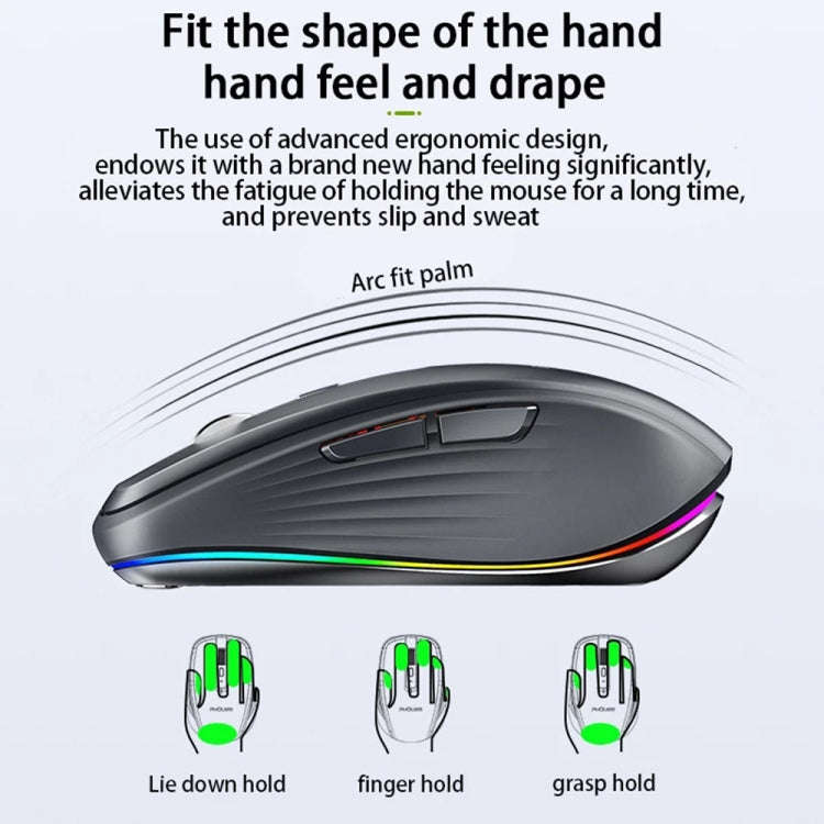 HXSJ M303 2400DPI Dual Mode 2.4GHz + Bluetooth 5.1 Wireless Mouse(White)