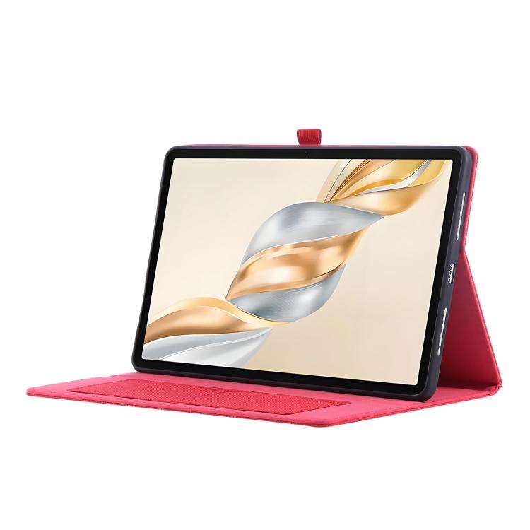 For Honor Pad X9a Fabric Texture Horizontal Flip Leather Tablet Case(Red)